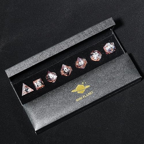 Miniatura 4 de MINI PLANET DND - Juego de dados para TTRPG Dungeons and Dragons hechos a mano, con bordes afilados, dados poliédricos, dados de rol crítico, dados
