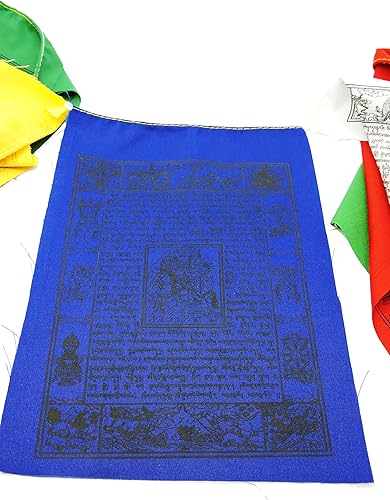 Miniatura 6 de Banderas tibetanas de oración, caballo de viento, ocho símbolos auspiciosos, juego de 10 banderas