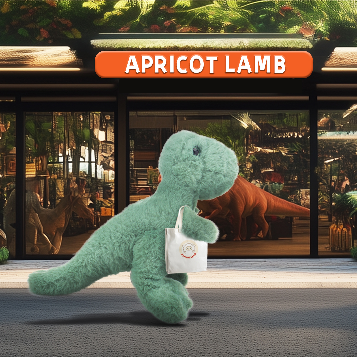 Apricot Lamb Toys Plush Dinosaur Stuffed Animal – 10 Inch Soft Green Dinosaur For Kids, Boys & Girls - View #2