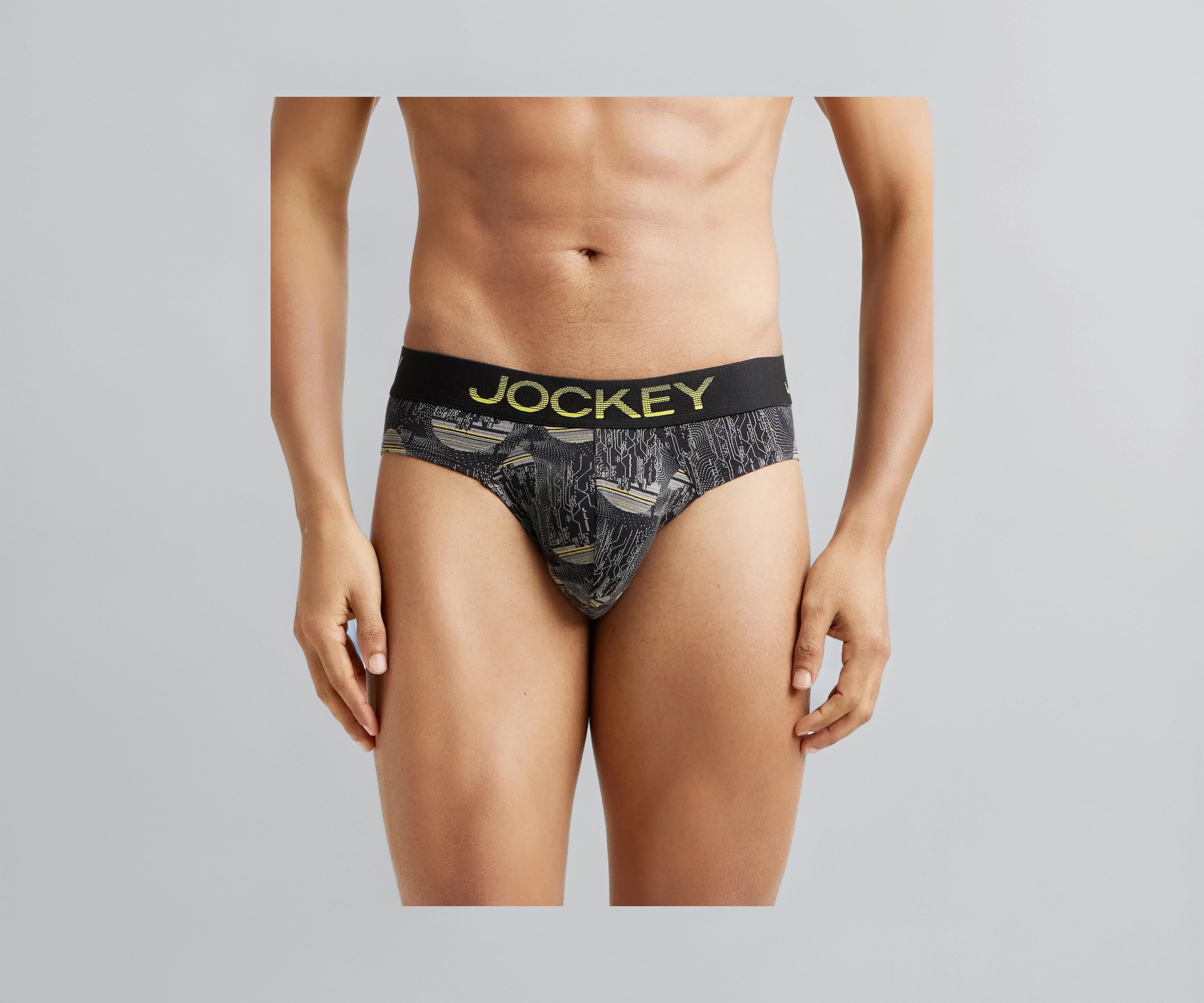FP22 Men's Super Combed Cotton Elastane Stretch Printed Brief with Ultrasoft Waistband