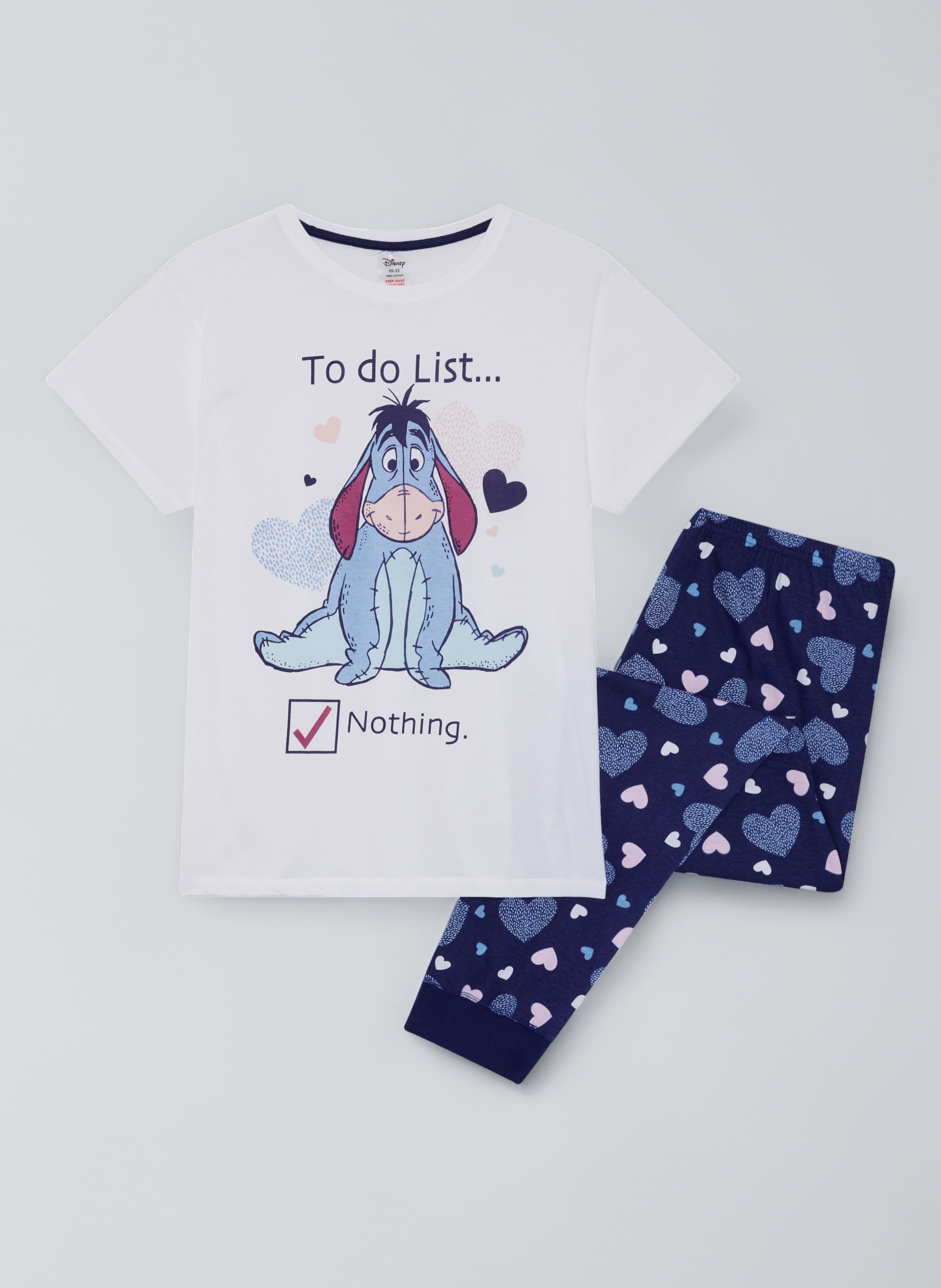 Eeyore, Tigger, Pooh or Piglet Womens Pyjama Set 100% cotton Licensed Winnie the Pooh Gift UK 8-26