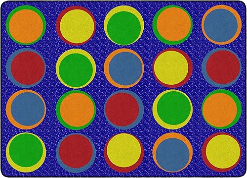 Miniatura 6 de Flagship Carpets Sitting Spots - Alfombra ovalada de asiento para aula infantil o sala de juegos de niños, alfombra de aprendizaje en casa, asientos