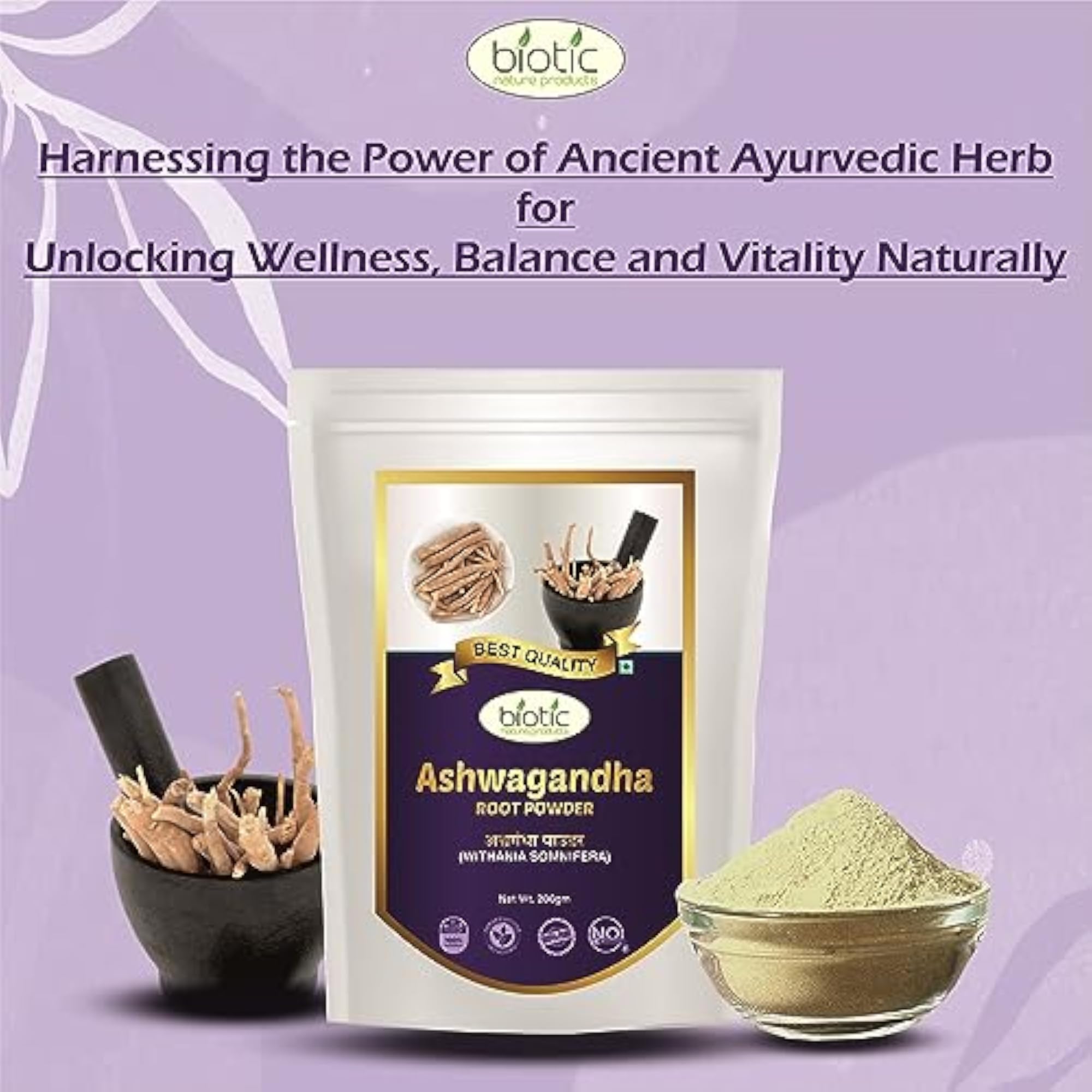 Biotic Natural Ashwagandha Powder, 200g