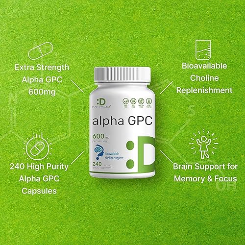 Miniatura 4 de DEAL SUPPLEMENT Alpha GPC 600mg por porción, 240 cápsulas  Reposición de colina biodisponible  Suplementos nootrópicos para la salud cerebral para