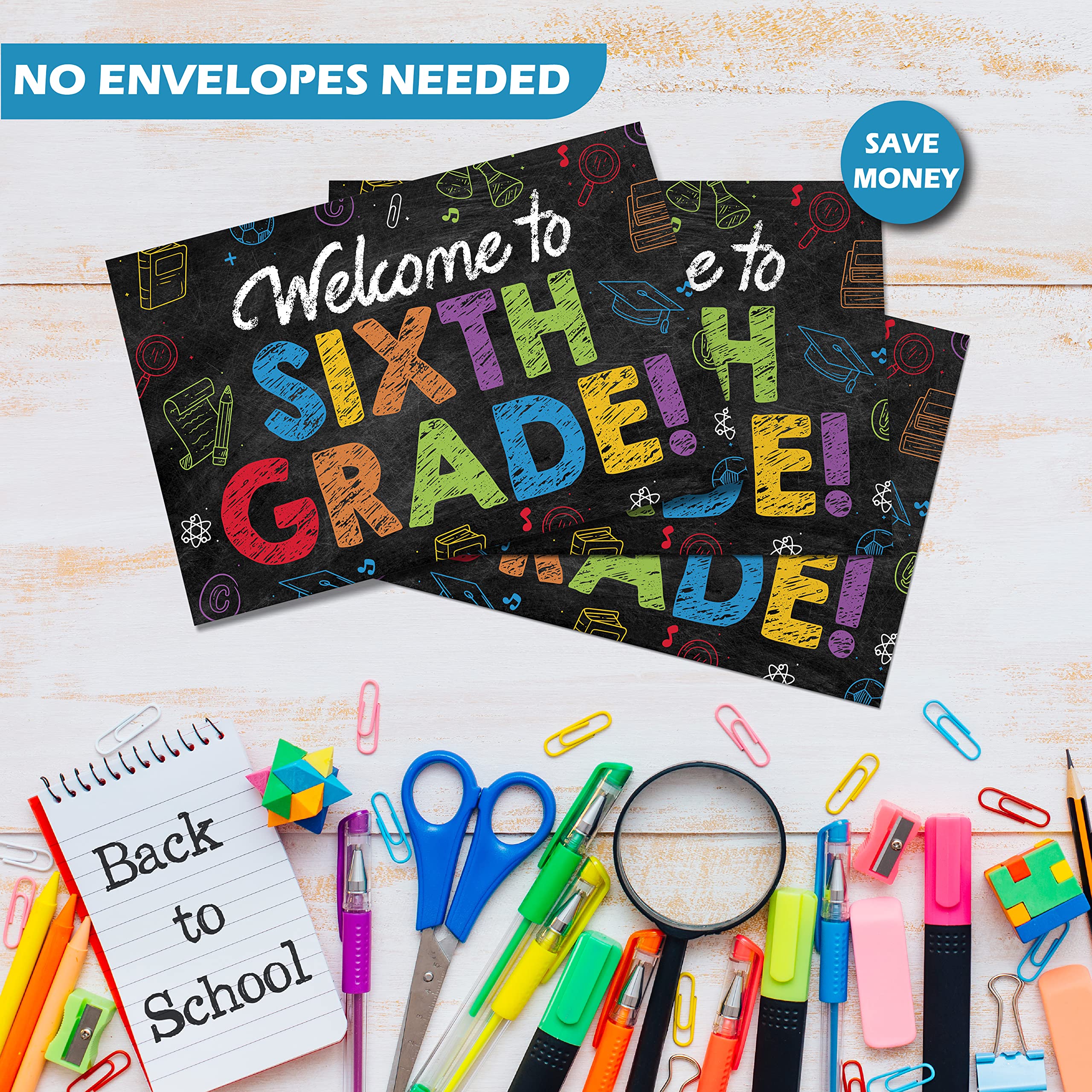 Amazon.com : AGAPE LOVE CARDS Welcome To 6th Grade Postcards - (50 Pack)  4