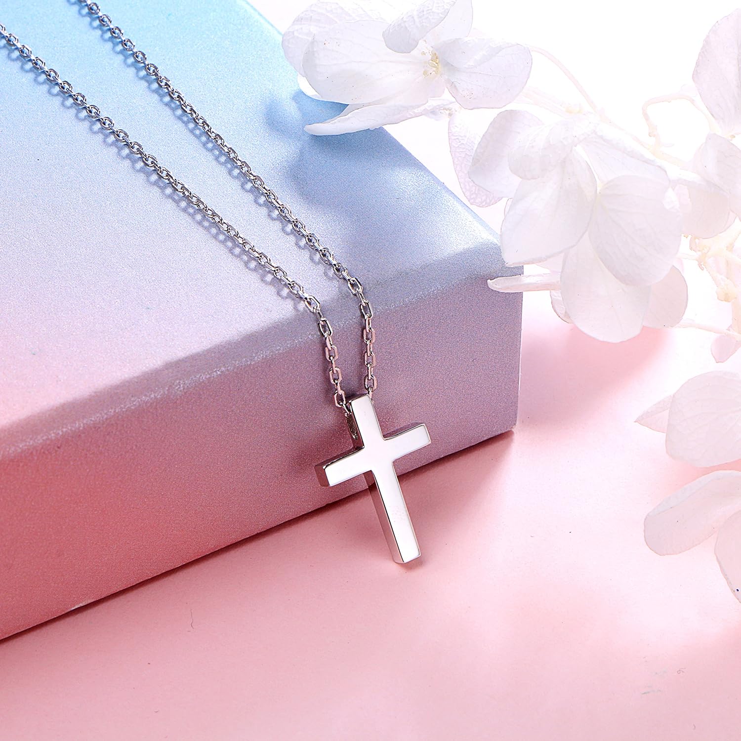 S925 Sterling Silver Small Cross Pendant Necklace Bracelet Earrings - Image 2