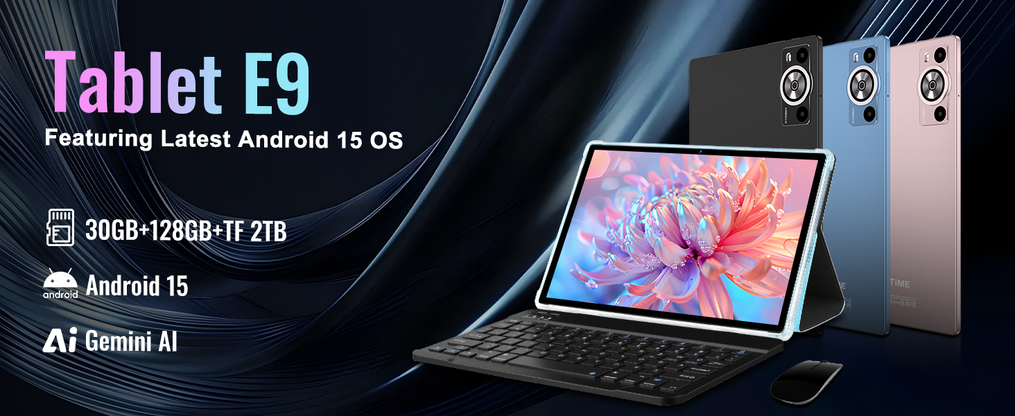2026 Tablet 10 Inch Android 15 with Gemini AI, 30GB RAM+128GB ROM
