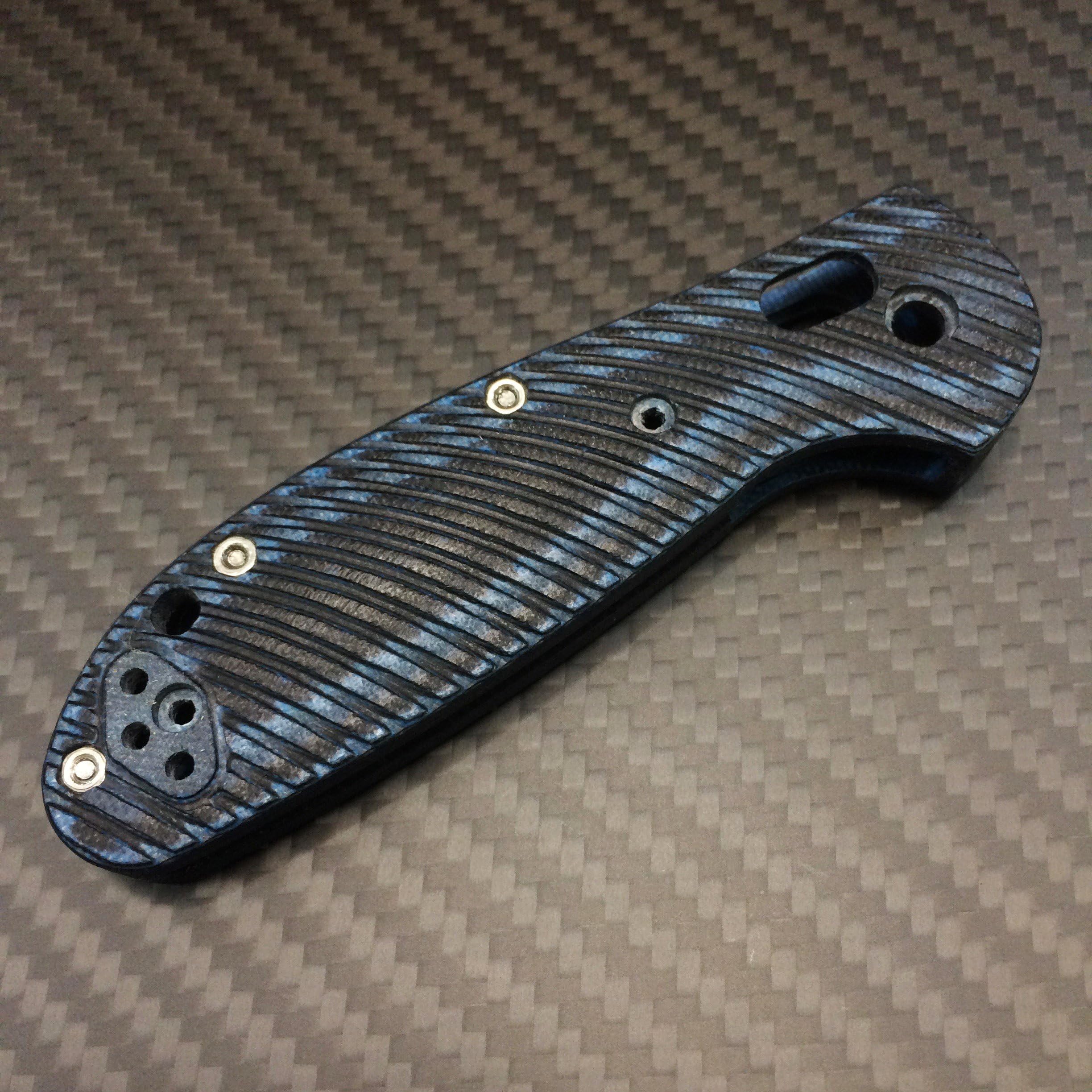 Scales for Benchmade Mini Griptilian (Multicolor G10 Blue/Black)