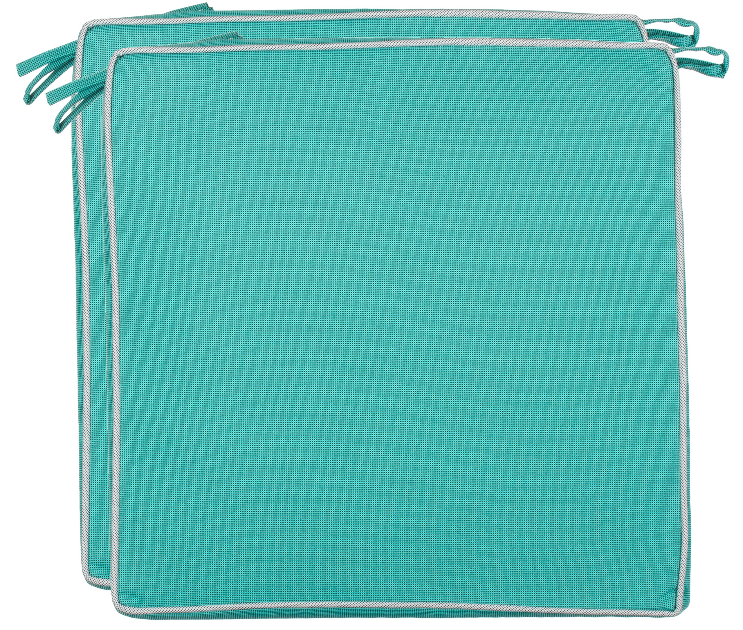 Brandsseller Coussin d’extérieur décoratif – Résiste à la saleté et à l’eau – Garnissage 220 g Dimensions : environ 40 x 40 x 4 cm. 2er-Vorteilspack Türkis - strukturiert