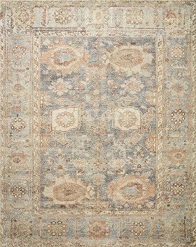 Loloi Margot Collection MAT-03 Ocean/Spice 8'-6 x 11'-6 Area Rug feat. CloudPile, No-Shed Easy Clean Large Patterned Area Rug for Living Room, Bedroom, Dining Area