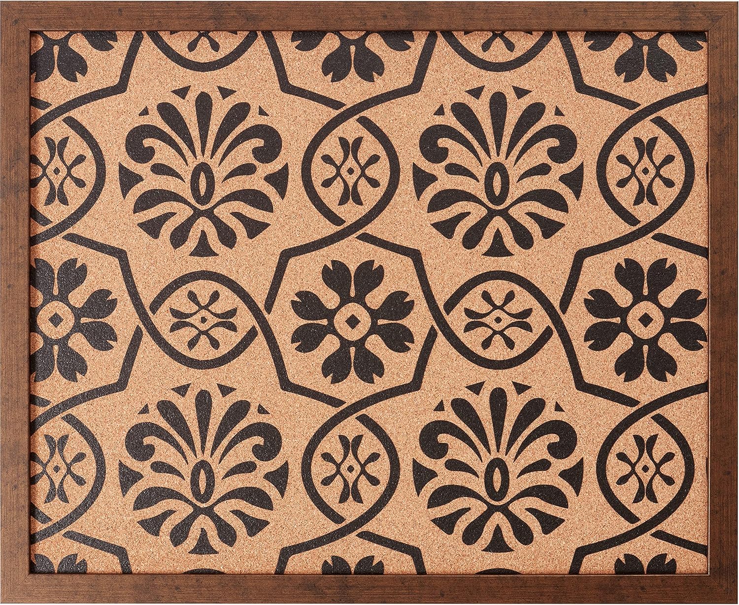 Craig Frames Decorative Cork Bulletin Board, 18.5x23 Inch, Copper Frame with Floral Pattern