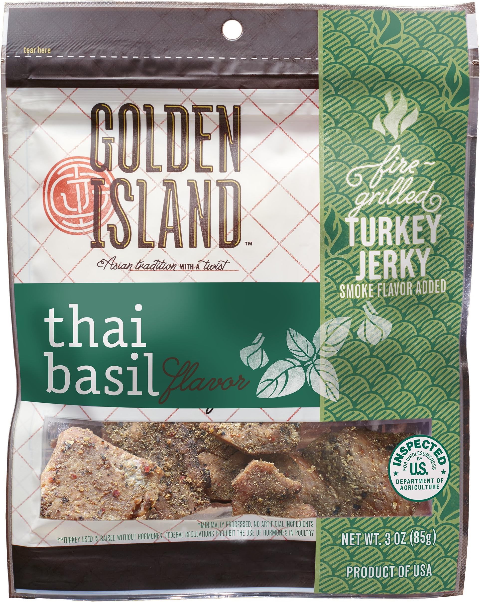 Golden Island Thai Basil Turkey Jerky, 3 oz
