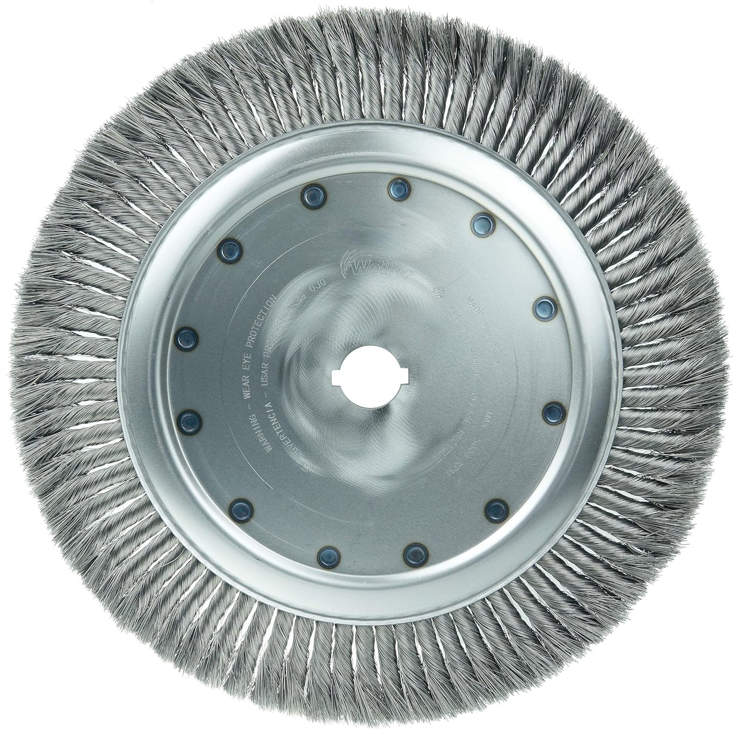 Weiler 08309 14" High Density Standard Twist Knot Wire Wheel, .0118" Steel Fill, 1-1/4" Arbor Hole, Made in The USA (Pack of 2)