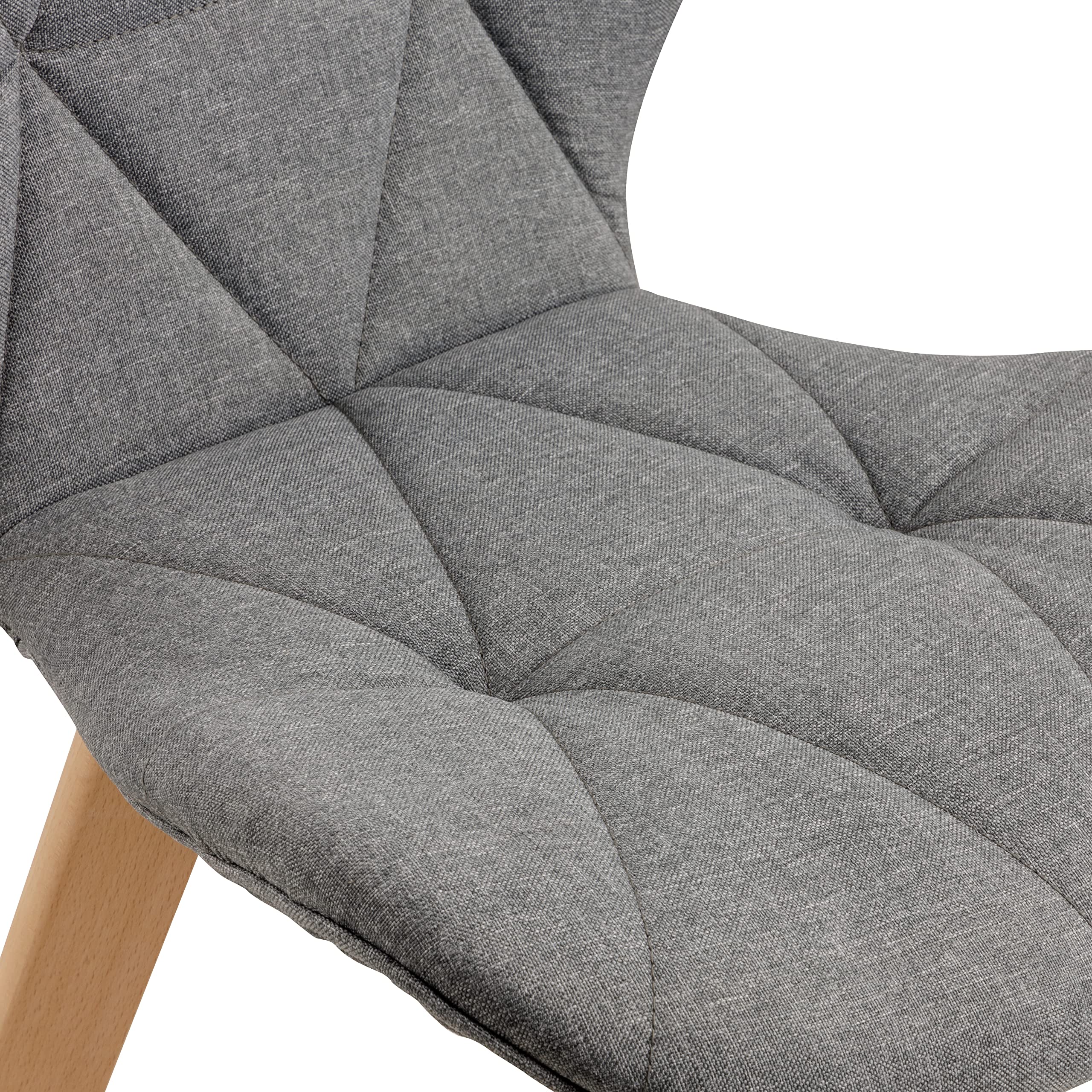 Baroni Home Silla de Comedor u Oficina con Patas de Madera, Silla ergonómica con Respaldo y cojín Acolchado, 42 x 42 x 74 cm (Gris, 2)