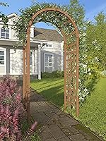 Vita Sierra 39"W x 81"H Vinyl Arbor - Maintenance-Free Wood-Look Garden Entrance with Lattice for Climbing Plants
