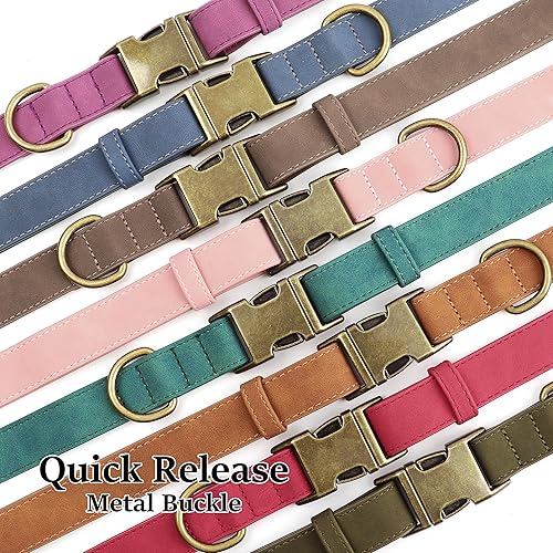Miniatura 7 de Didog Collar de perro de piel sintética suave, elegante collar de liberación rápida para perros medianos, fácil de limpiar, collar ajustable para