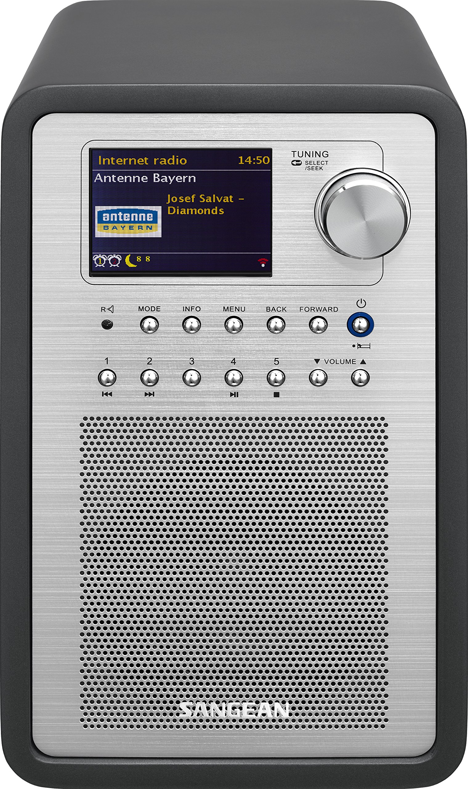 Sangean WFR-70C Internet Radio - WiFi und DAB+ radio - Spotify-Player - UKW-RDS und AUX-In - grau