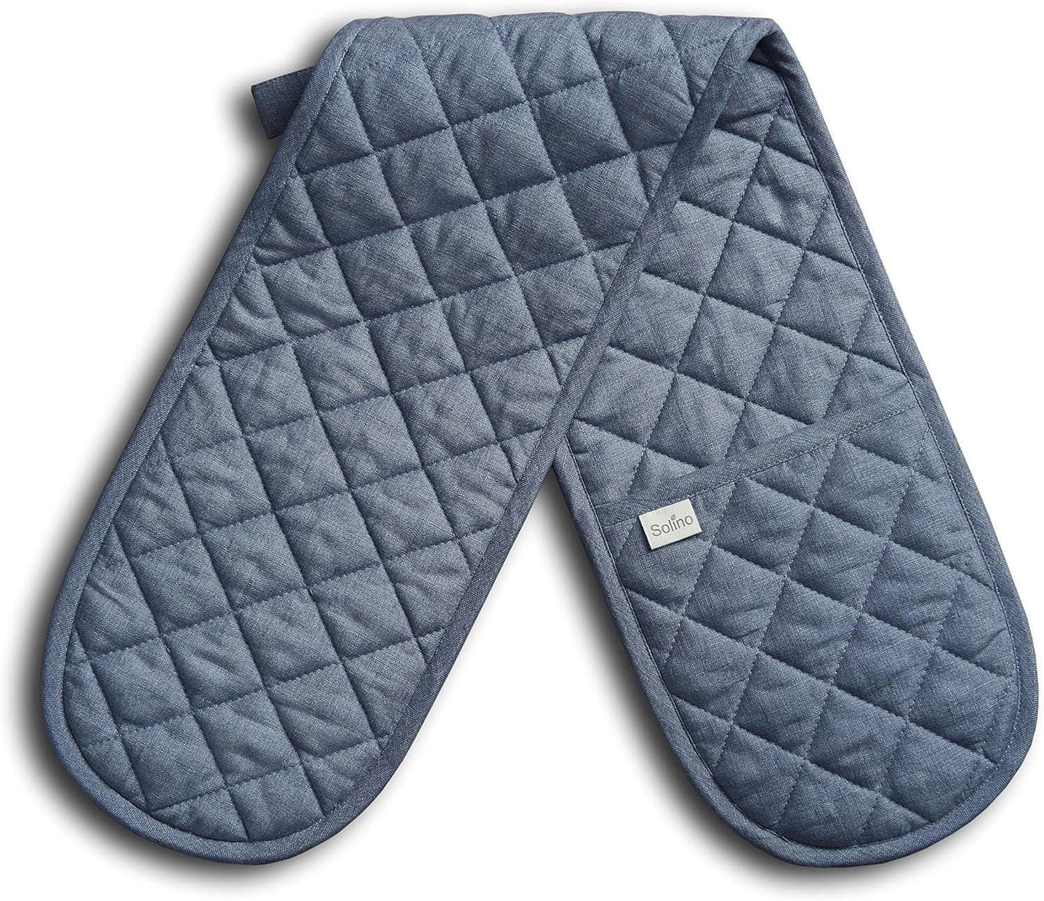 Solino Home Linen Table Runner 108 Inches Long - Sorrento Stripe 100% Pure Linen Hunter Green and Natural Table Runner 14 x 108 Inch for St Patricks Day, Easter - Handcrafted and Machine Washable