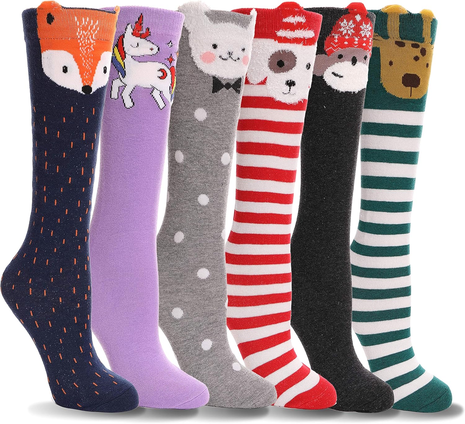 MOGGEI Kids Girls Knee High Socks Gift Long Crazy Silly