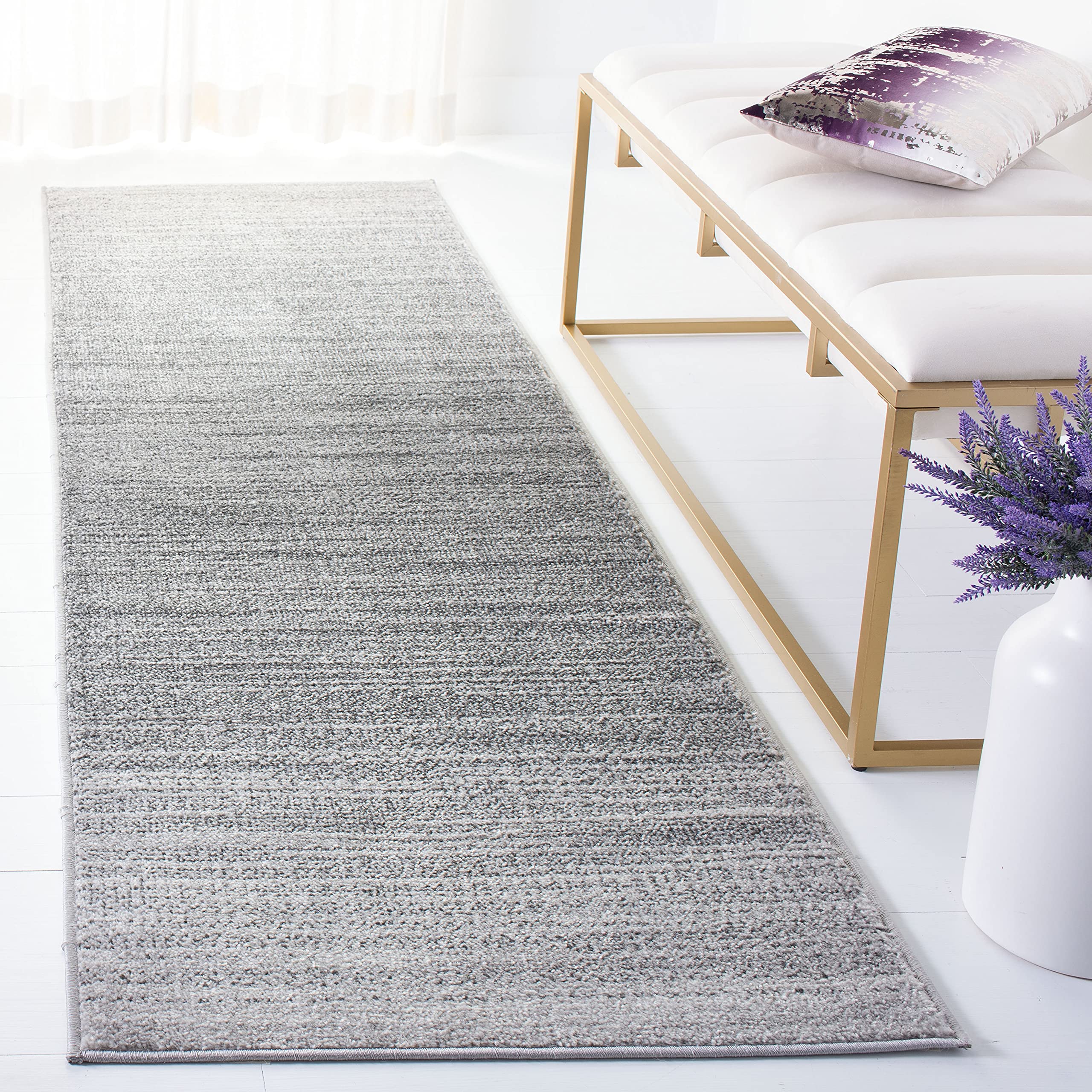 Photo 1 of SAFAVIEH Adirondack Collection Runner Rug - 2'6" x 6', Grey & Ivory, Modern Ombre Design, Non-Shedding & Easy Care, Ideal for High Traffic Areas in Living Room, Bedroom (ADR142F)