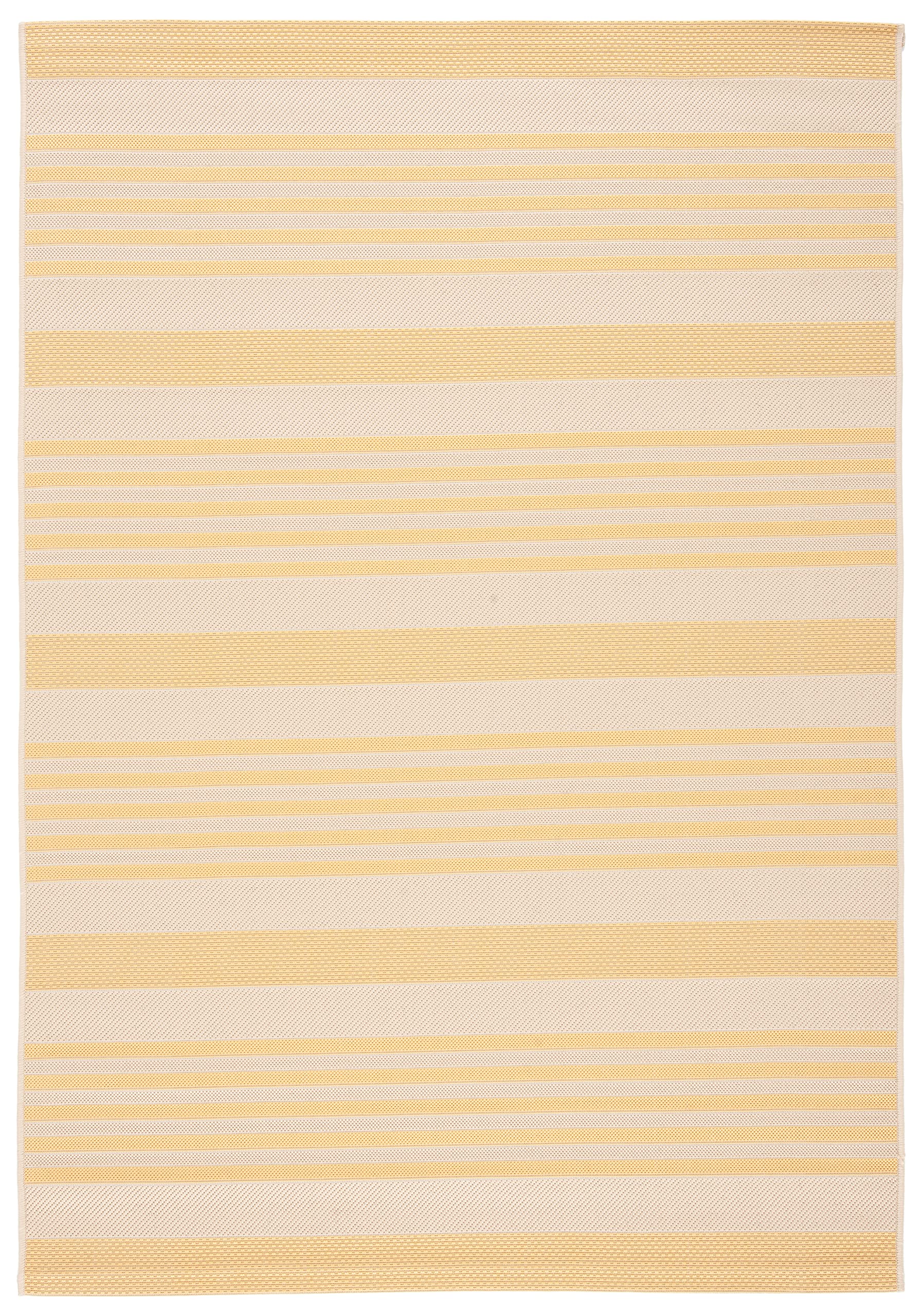 SAFAVIEH Courtyard Collection 2' x 3'7" Gold/Beige CY6062 Nautical Coastal Stripe Indoor/-Outdoor Waterproof Easy-Cleaning Patio Backyard Mudroom