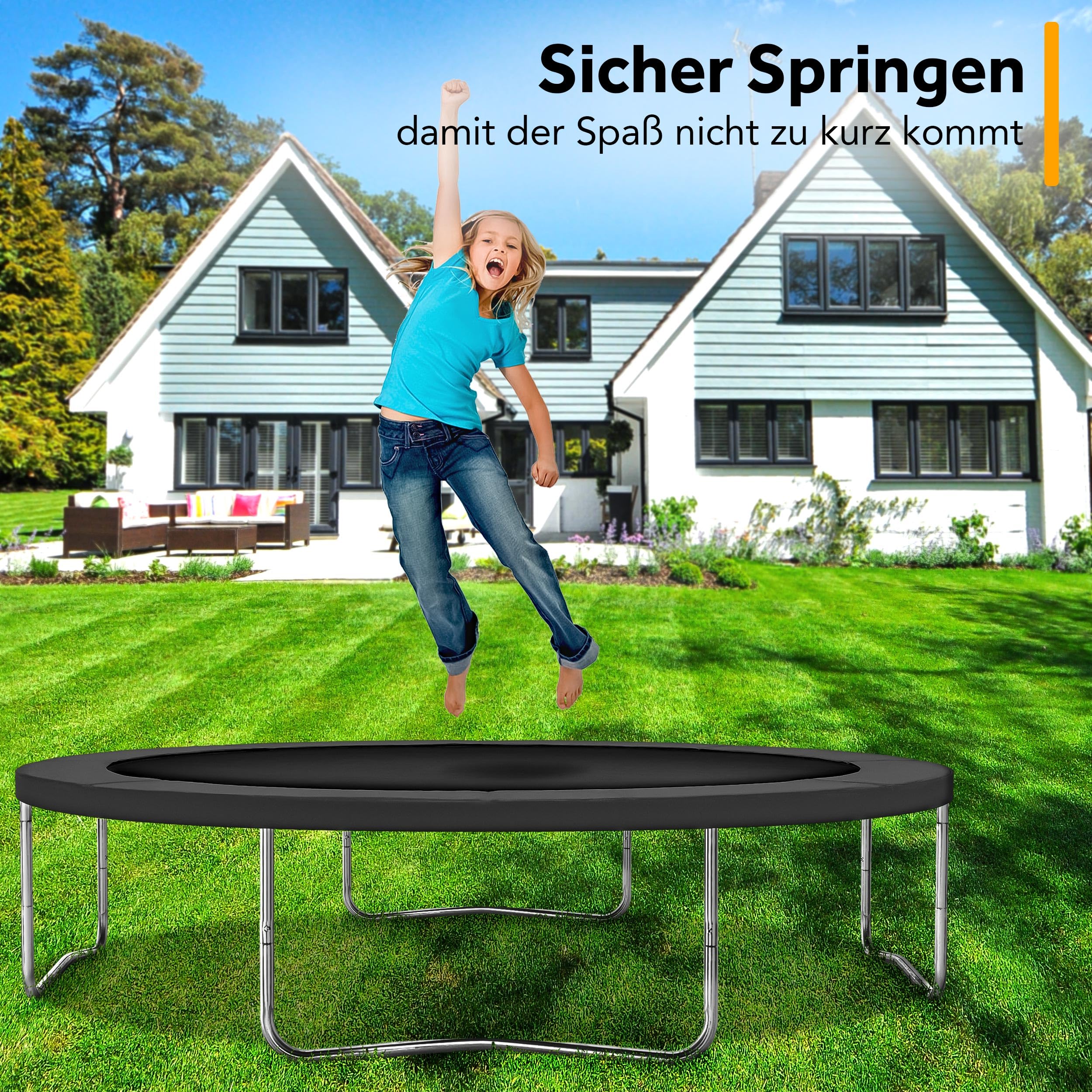 KIDUKU Trampolin Randabdeckung | Ø 244cm 305cm 366cm 427cm | reißfest | 100% UV-beständig Federabdeckung Randschutz