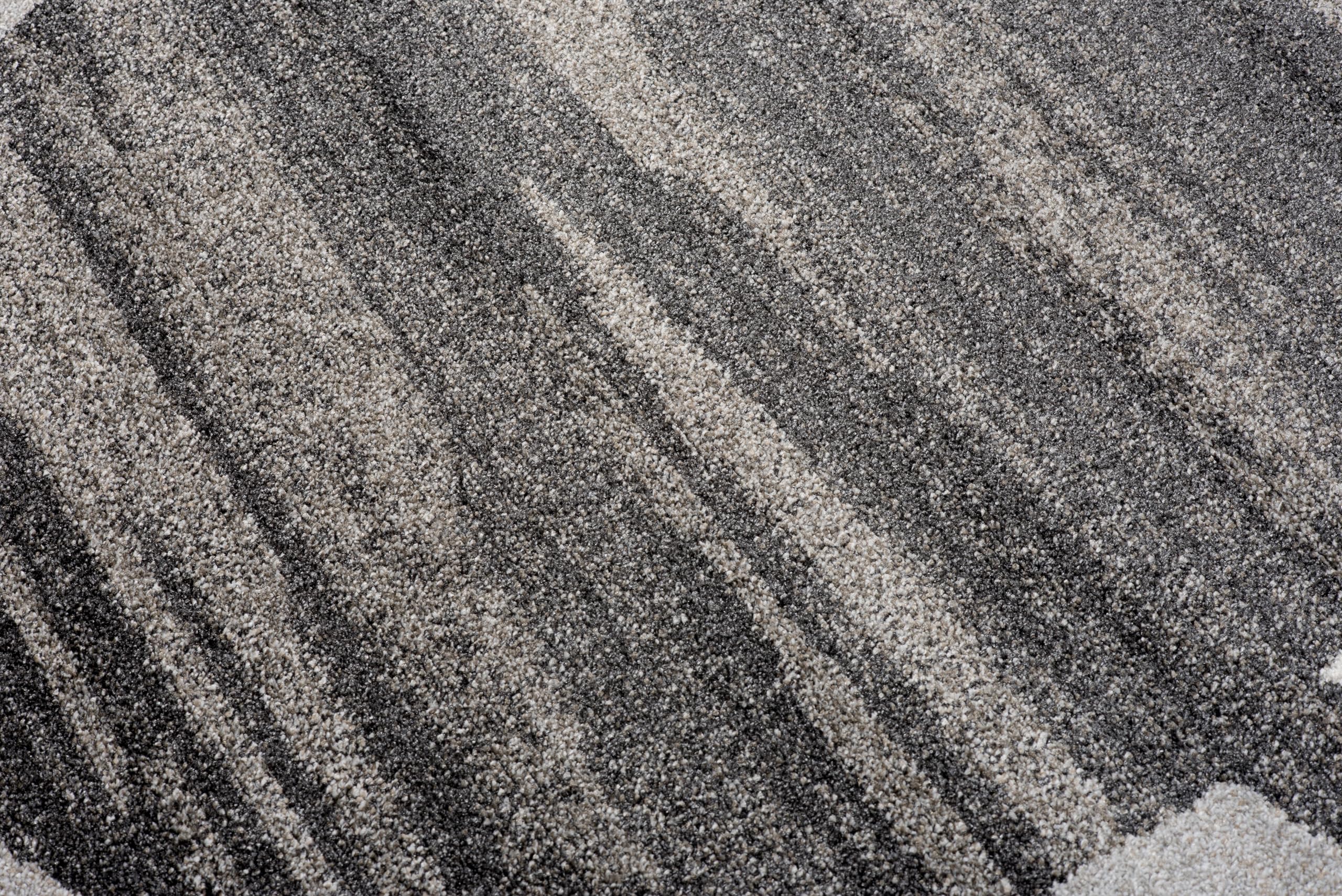 TAPISO Sari Tappeto Salotto Moderno Rotondo Pelo Corto Nero Grigio Astratto Salotto Sala Camera Oeko-Tex 130 x 130 cm