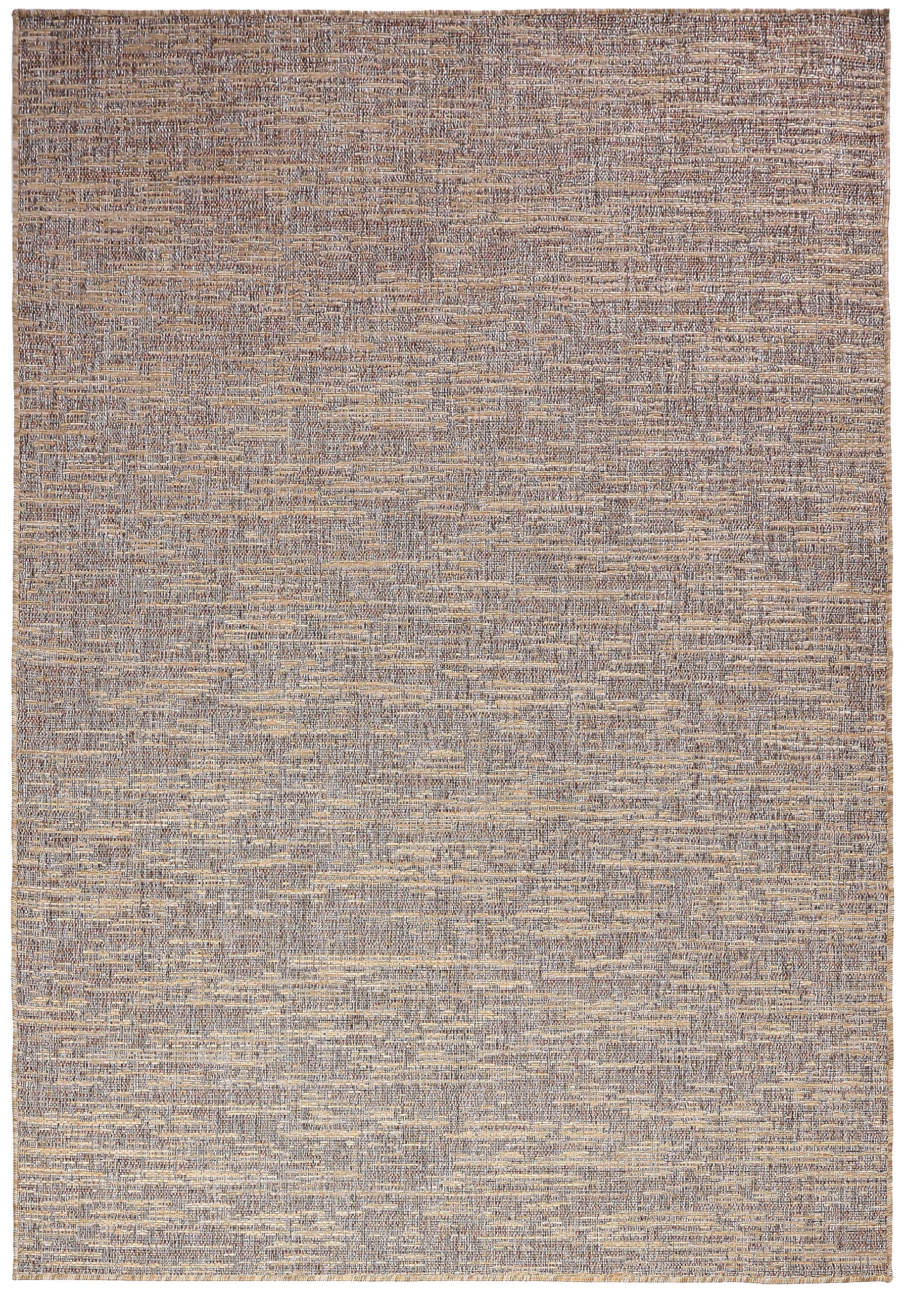 TAPISO Yucana In & Outdoorteppich Dunkelbraun Braun Beige Boho 140 x 200 cm