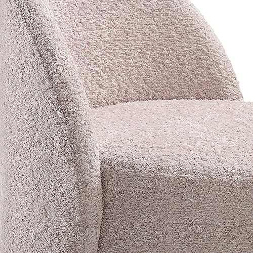 Miniatura 7 de OSP Home Furnishings Lystra - Silla giratoria de tocador con tela texturizada Boucle, color rosa polvoriento