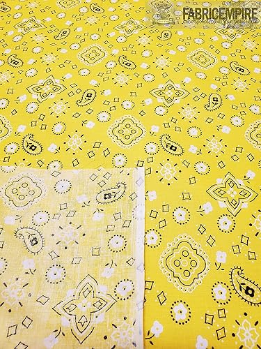 Miniatura 2 de Tela con estampado de cachemira de polialgodón  60 pulgadas de anchovendido por The Yard (amarillo)