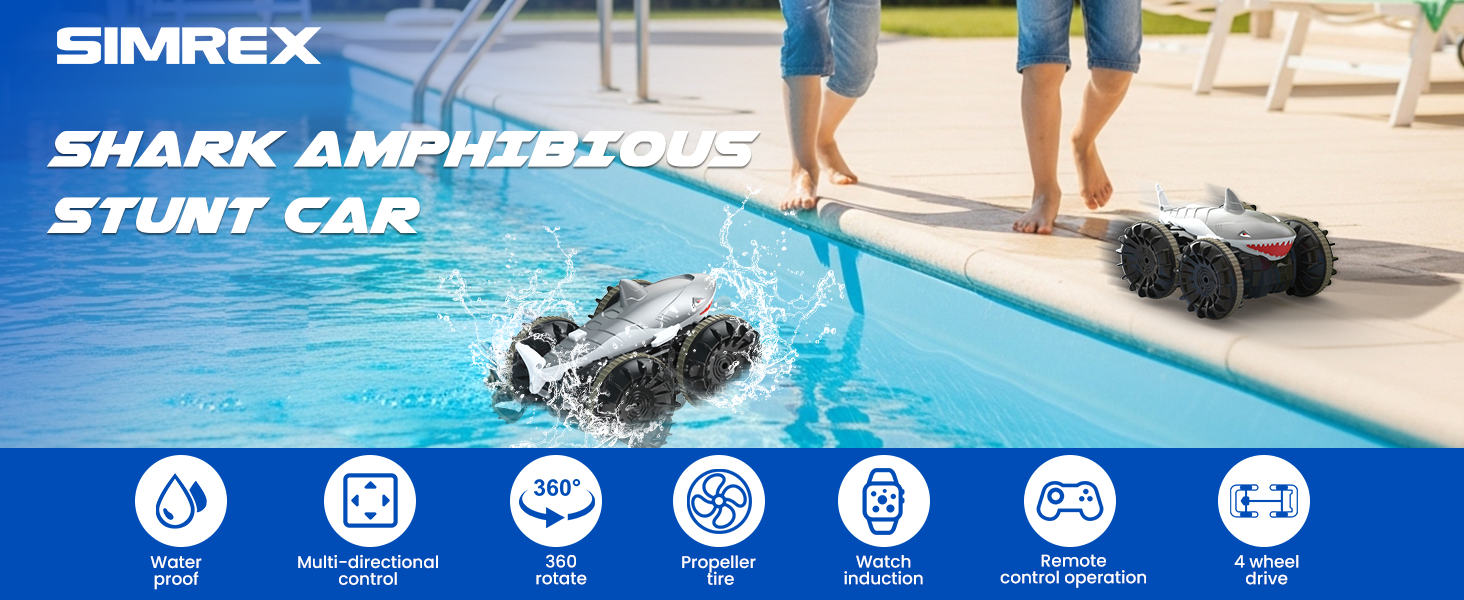 Amazon.com: SIMREX Shark Amphibious Remote Control Car - Gift for