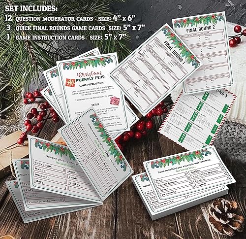 Miniatura 3 de Christmas Friendly Feud Game - Cuestionario de preguntas familiares para la noche de juegos, oficina, clase, diversión grupal - SC03