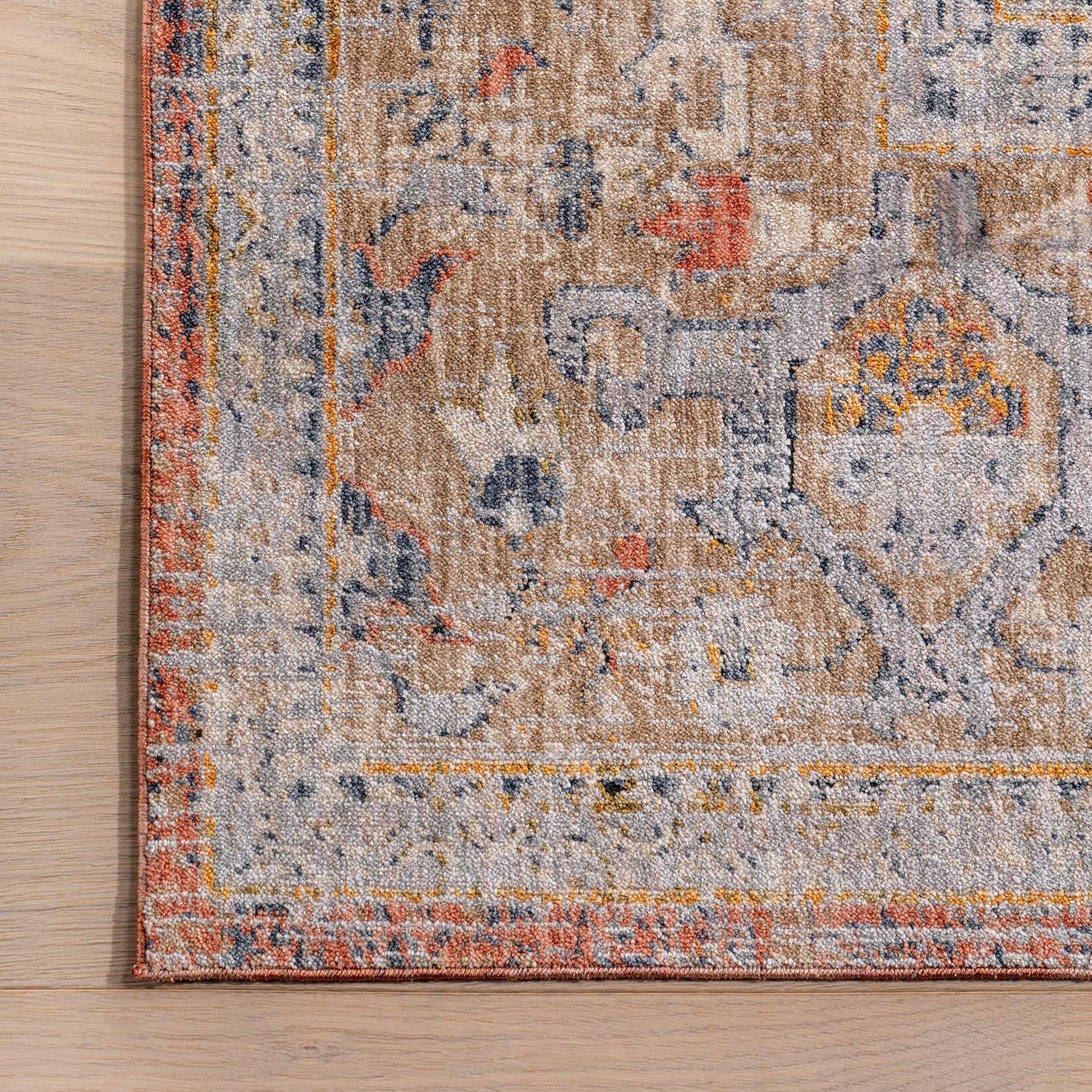 nuLOOM Brittany Medallion Area Rug - 5x8, Oriental Style, Rust/Blue for Living Room, Bedroom, Dining Room, Kitchen