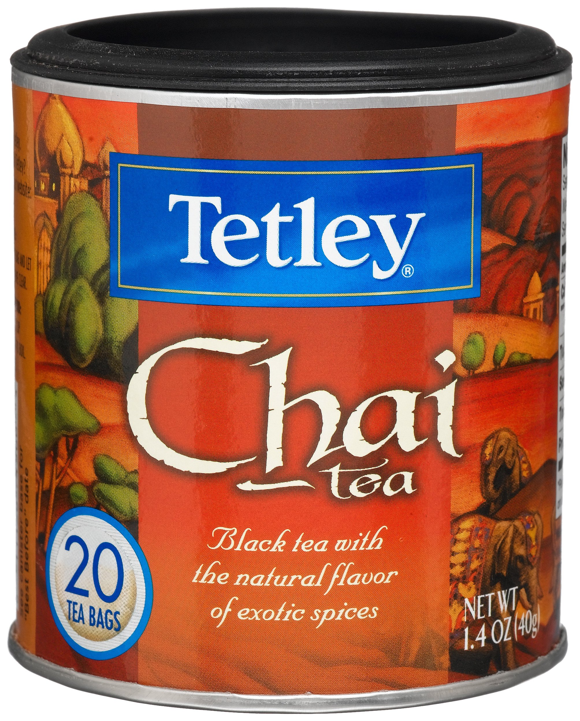 Tetley Chai Tea, 20-Count Tea Bags (Pack of 6)