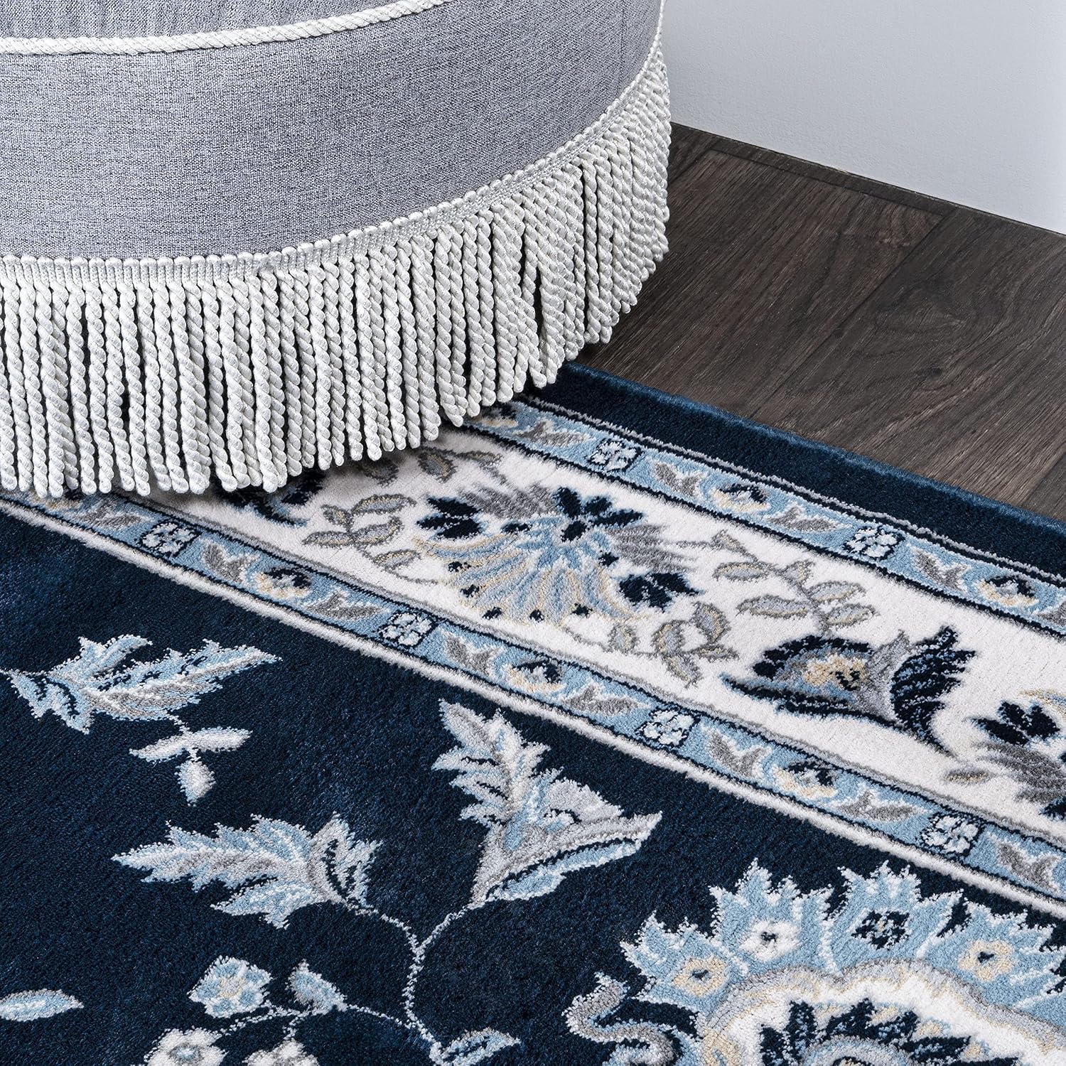 JONATHAN Y Cherie French Cottage Navy/Ivory Runner Rug, 2x8, Vintage, Bohemian, Easy-Cleaning for Living Room, Bedroom, Kitchen, Pet Friendly, Non-Shedding (MDP505E-28)
