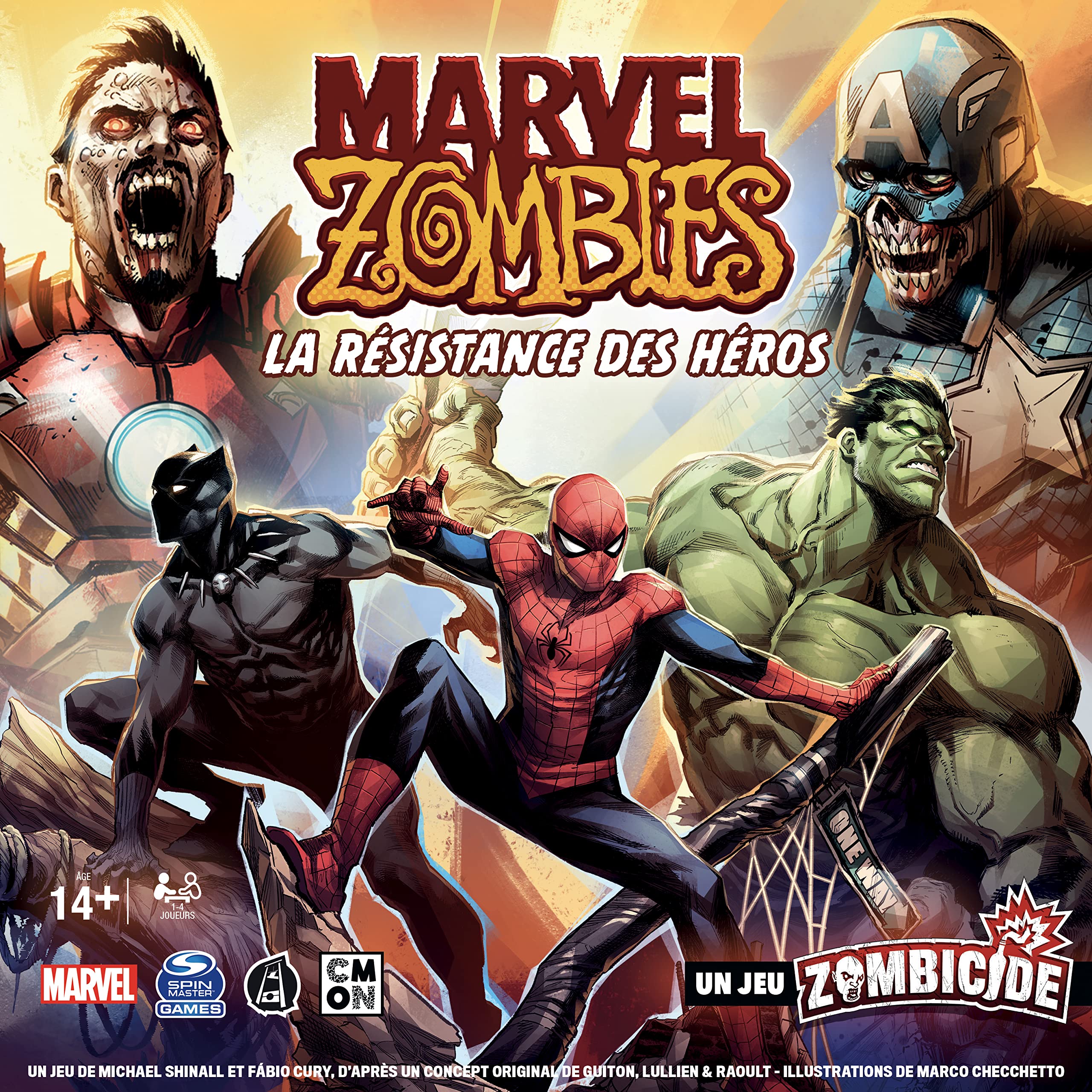 Asmodee Cmon Marvel Zombies: La Resistencia de los Héroes – Juego Zombicida – Juegos de Mesa – Juego Cooperativo – Para Adultos y Niños a Partir de 14 Años – Versión Francesa