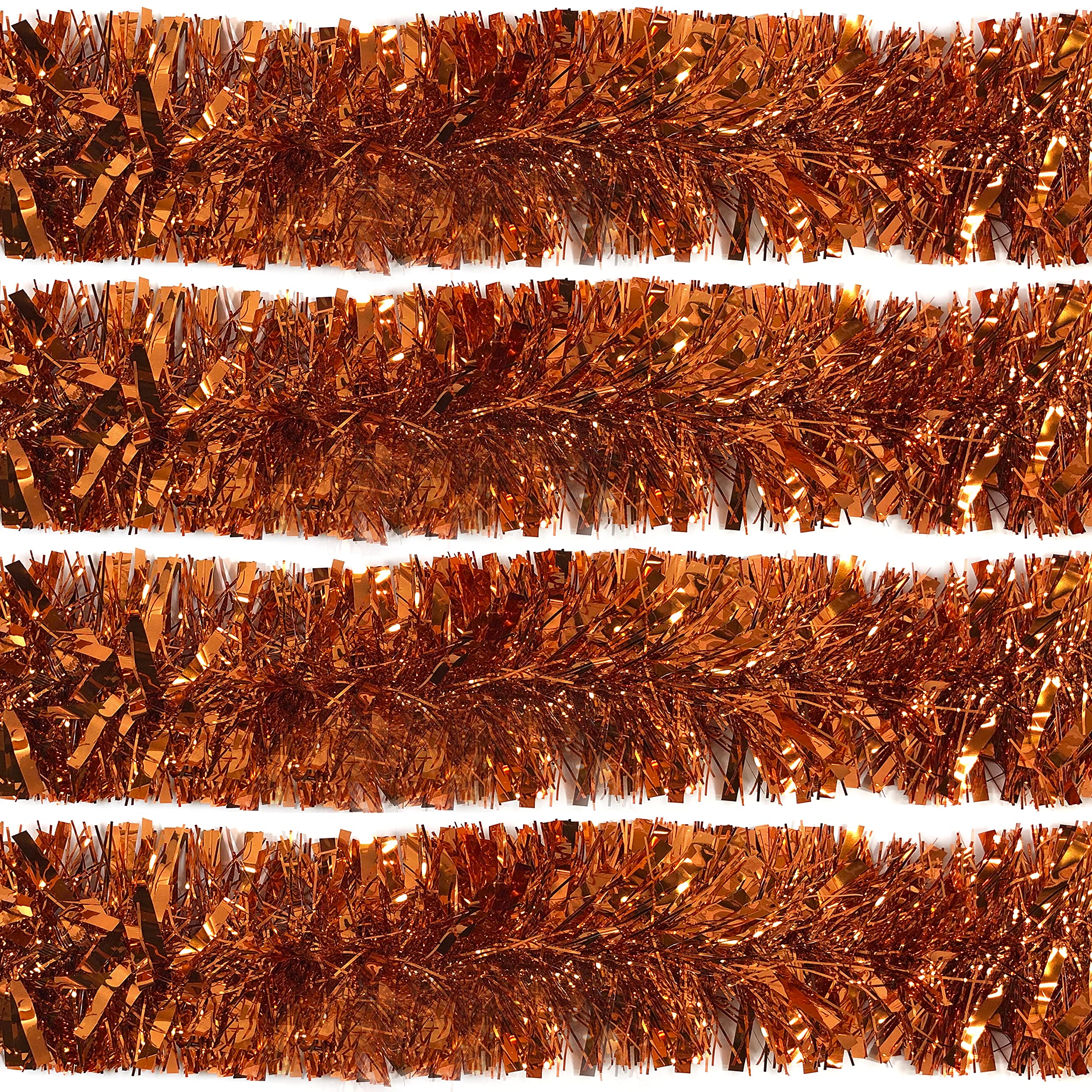 Rocking Party Copper Orange Sparkling Halloween/Christmas Tree Tinsel Xmas Decoration Hanging (8 Metres)
