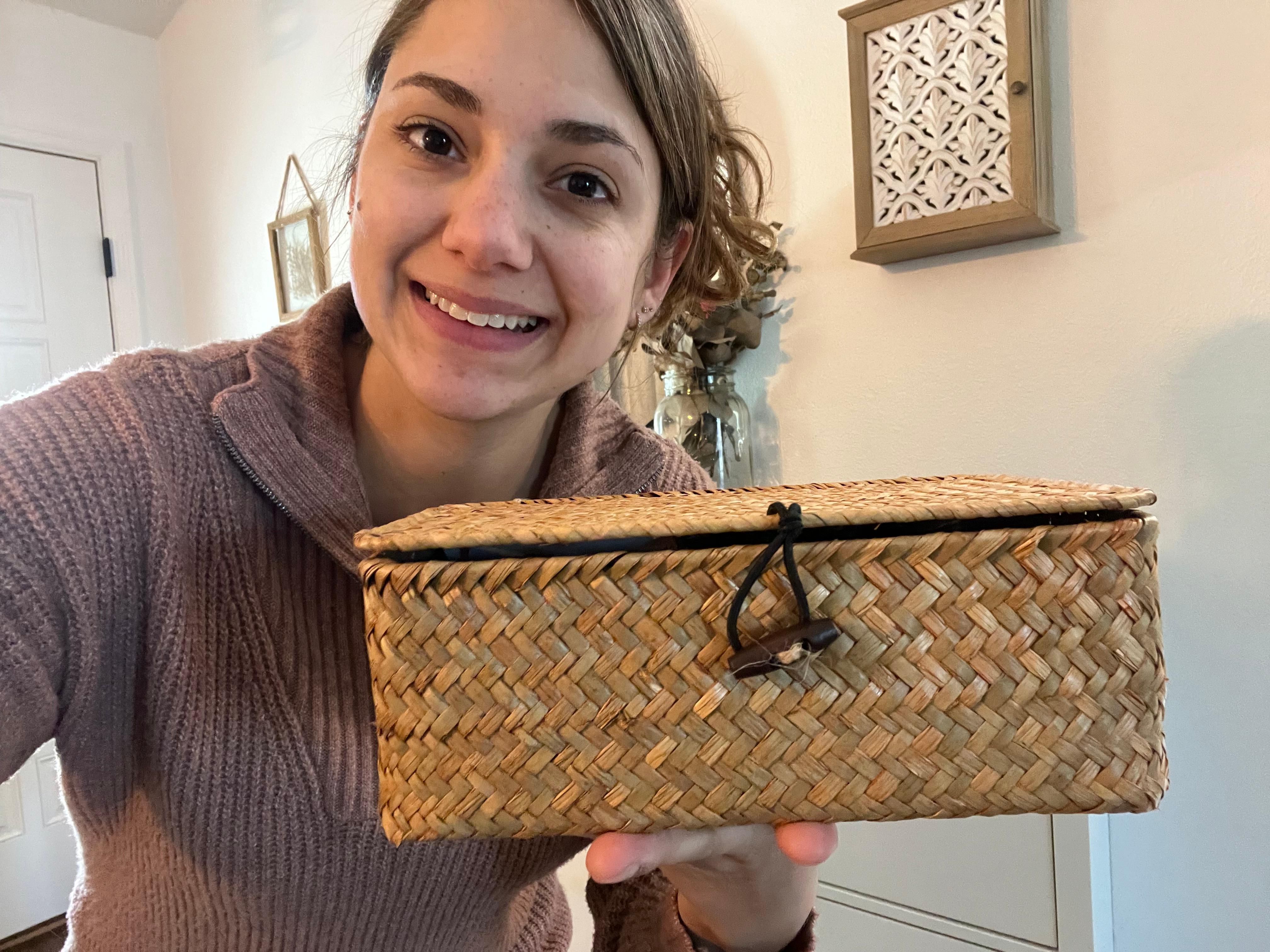 Watch Wicker Basket with Lid Review on Amazon Live