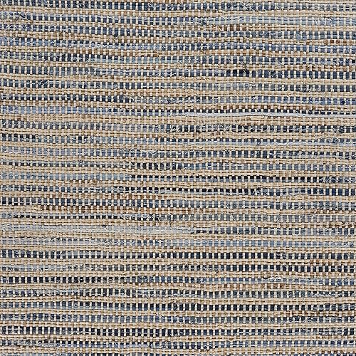 Miniatura 7 de LR Home Alfombra tejida azul mezclilla