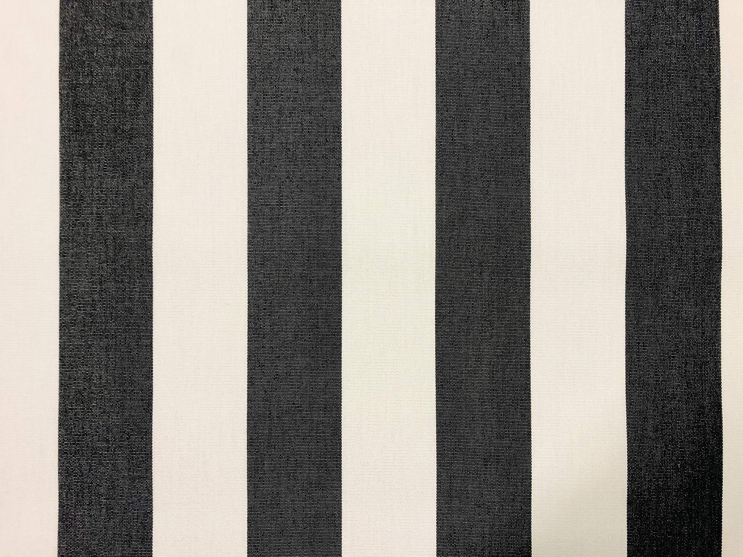 Charcoal Grey & White Striped DRALON Outdoor Fabric Acrylic Teflon Waterproof Upholstery Material for Cushion Gazebo Beach - 320cm Wide (Sold by The metre)