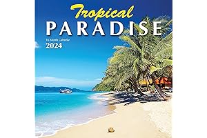 2024 Inspiring Tropical Paradise Beach Wall Calendar