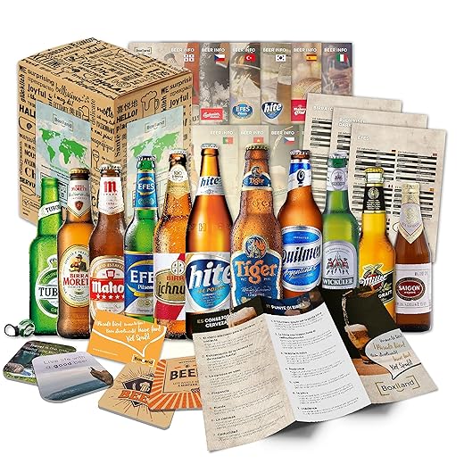 Carton cadeau 12 bières du monde avec guide de dégustation