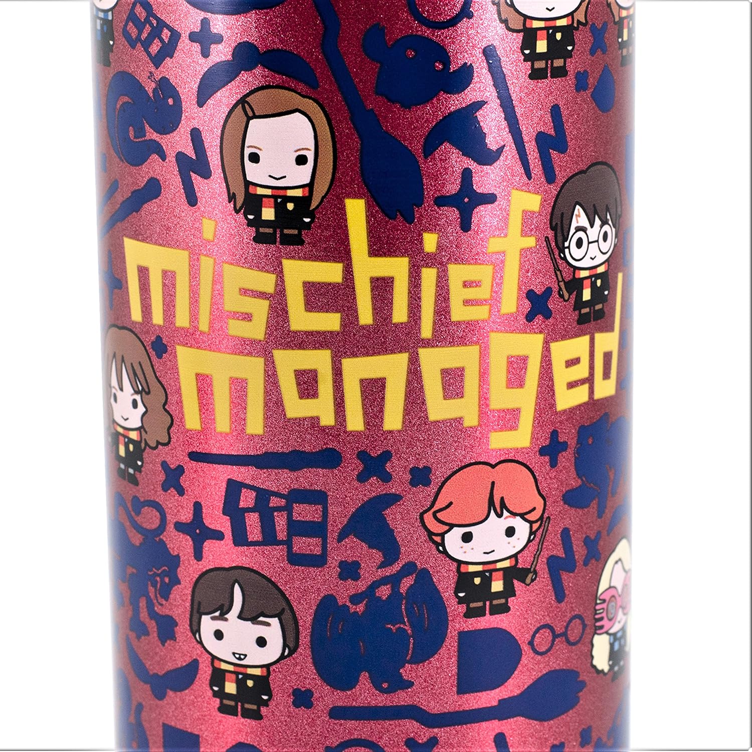 Harry Potter Stainless Steel Water Bottle, 550ml - Mischief Managed Chibi Character Design - Insulated for School, Travel, Gym, Sports - Book & Movie Easter Gift for Kids, Teens, Girls, Boys image 4