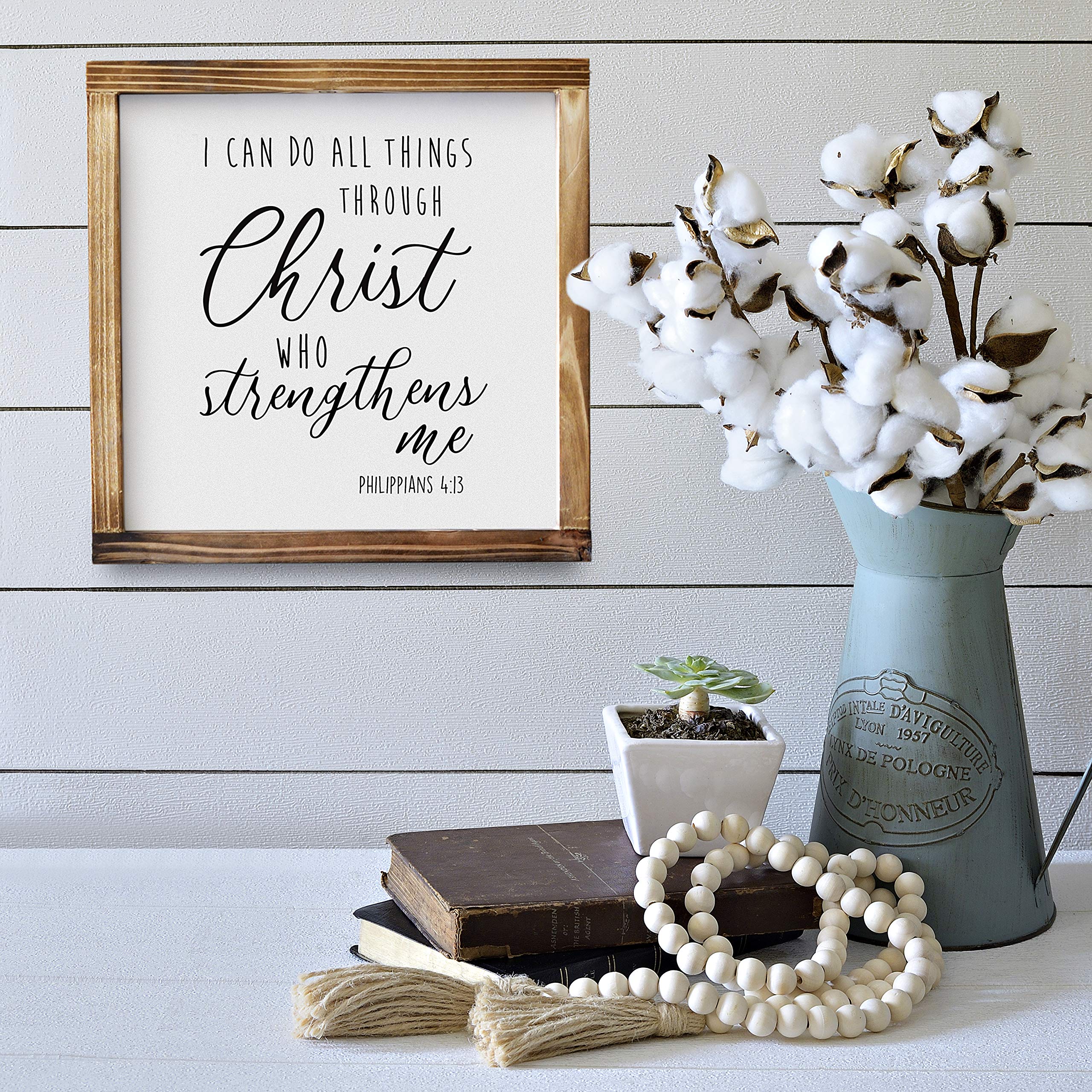 I Can Do All Things Through Christ Wall Art Sign 12x12 Inch Christian