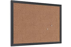 U Brands Cork Boards - 18" x 24" Black Wood Frame