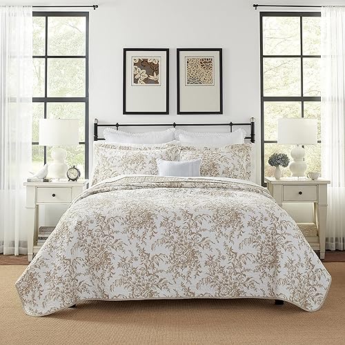 Laura Ashley Home - Colcha, Algodón, Mocha, gemelo