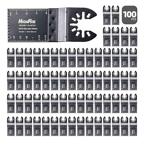 HIGHFIRE 50 cuchillas de sierra oscilantes de 1-38 pulgadas y 50 piezas de 1-34 pulgadas, cuchillas multiherramienta universales profesionales, kit