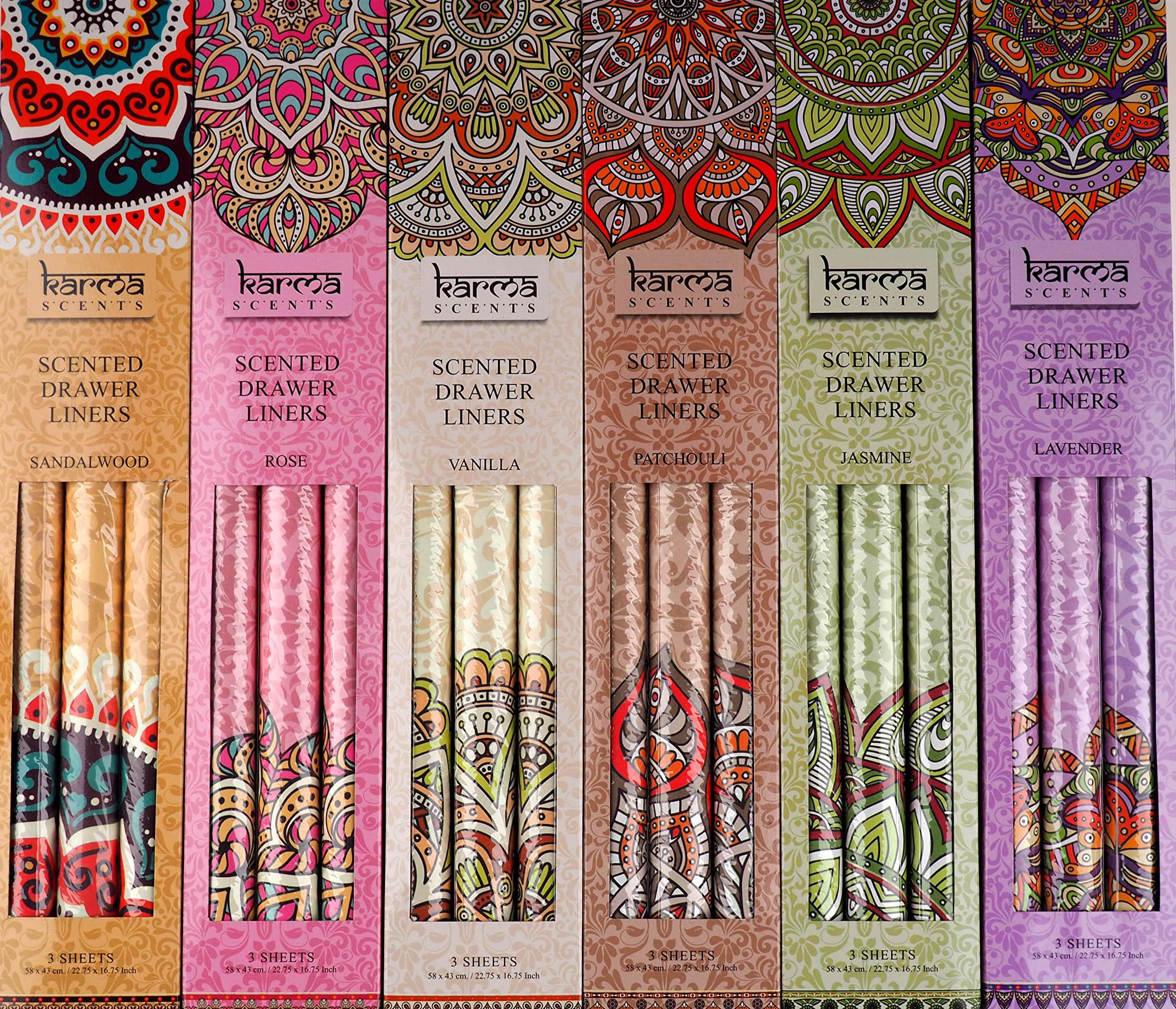 6 Large Fragrant Garden Drawer Liners 420x585mm Softly Scented