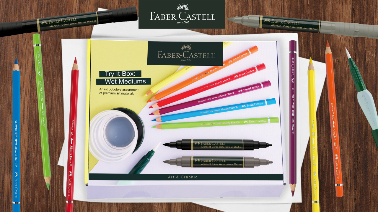 Faber-Castell アートセット 画材 Amazon.com: Faber-Castell Graphic Art Try It Box - Wet Mediums Set