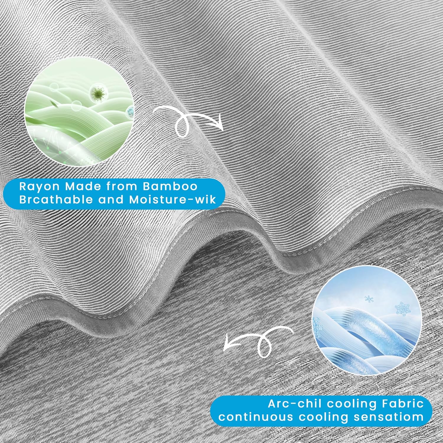 HYLEORY Cooling Blankets for Hot Sleepers, Cool Summer Blanket Keep Body Cool for Night Sweats Double Sided Lightweight Breathable Blanket for Bed Couch Sofa, King (108"x90"), Grey - Image 3